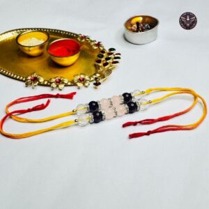 Rose quartz and Amethyst Rakhi - Image 1