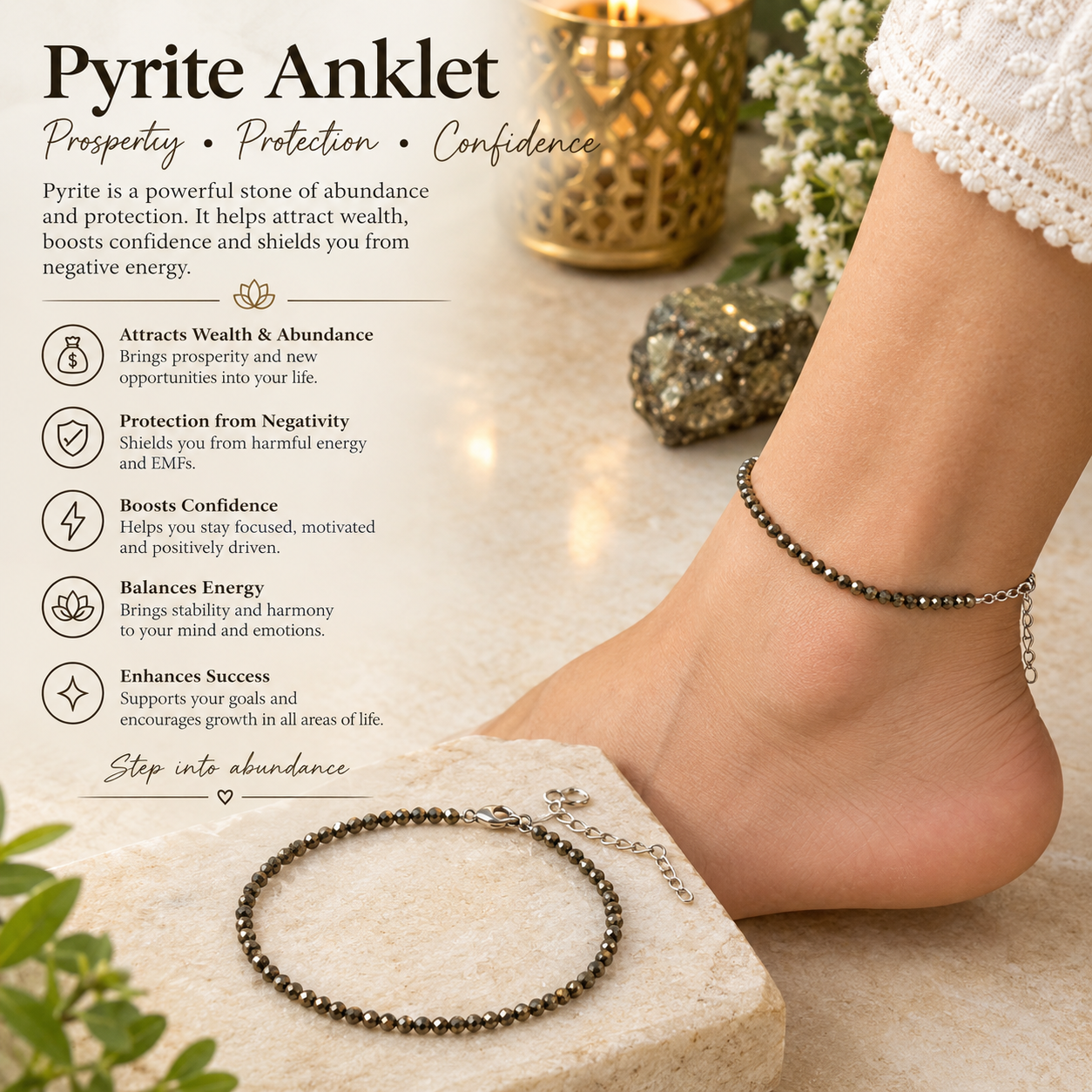 Pyrite Anklet
